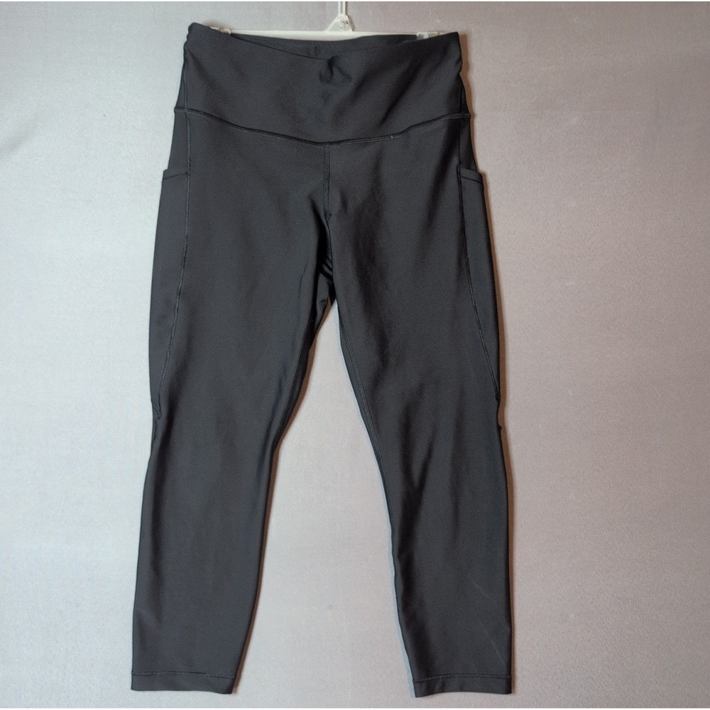 Athleta Interval Stash 7/8 Tight Leggings Womens Black MP Pockets Yoga Workout